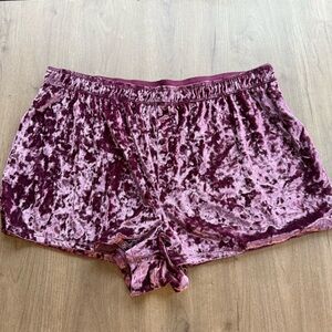 PINK velvet pajama shorts